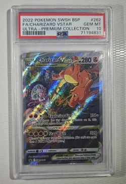 2022 POKEMON SWSH BLACK STAR PROMO #262 FULL ART/CHARIZARD VSTAR PSA 10 - Image 1