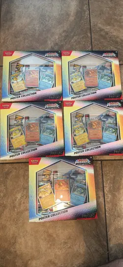Pokemon TCG Prismatic Evolutions Poster Collection 5 Boxes 3 Promo Eevee 2025 - Image 1