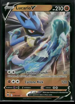 Lucario V 078/189 Holo V Rare Astral Radiance Pokemon Holo Near Mint - Image 1