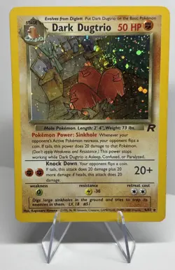 *SWIRL* Dark Dugtrio 6/82 Holo Rare Pokemon Team Rocket Unlimited WoTC Vintage - Image 1