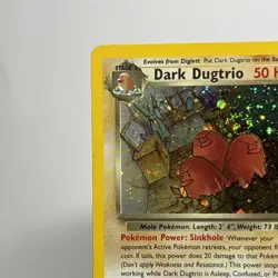 *SWIRL* Dark Dugtrio 6/82 Holo Rare Pokemon Team Rocket Unlimited WoTC Vintage - Image 4