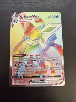 Pokemon TCG Glaceon VMAX 208/203 Evolving Skies Holo Secret Rare NM Condition - Image 1