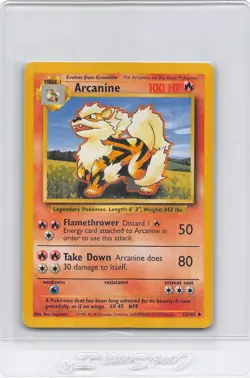 Arcanine 23/102 - Base Set - VINTAGE WOTC POKEMON CARD - UNLIMITED - LP/MP - Image 1