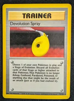 Devolution Spray 72/102 Rare Base Set Unlimited Pokemon Moderately Played - Image 1