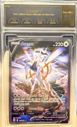 2022 POKEMON SWORD & SHIELD BRILLIANT STARS #166 FULL ART/ARCEUS V GEM MNT 10 - Image 1