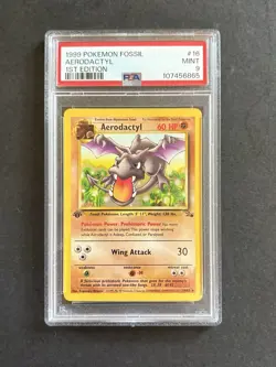 MINT 1st Edition Aerodactyl, PSA 9, Pokemon Fossil (1999), 16/62 - Image 1