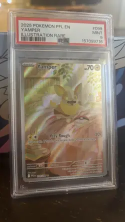 Yamper 099/094 PFL Illustration Rare Holo Phantasmal Flames Pokemon TCG PSA 9 🔥 - Image 2