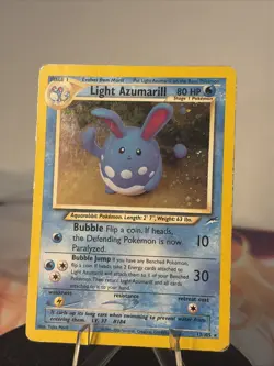 Pokemon TCG - Light Azumarill 13/105 Holo Rare - Neo Destiny Unlimited - DMG - Image 1