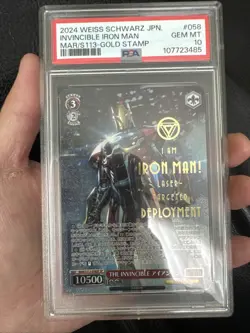 PSA 10 GEM MT Weiss Schwarz Marvel Vol. 2 Iron Man MAR/S113-058SP SP Japanese - Image 1