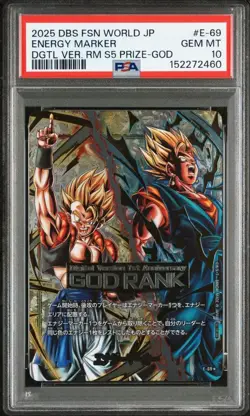 PSA 10 Dragon Ball Fusion World Gogeta Vegito E-69 Energy Marker Japanese Card - Image 1