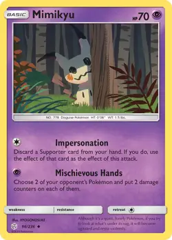 Mimikyu 96/236 Cosmic Eclipse Pokemon Card NM - Image 1