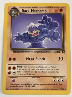 Pokemon Card - Dark Machamp Team Rocket 27/82 Rare - Image 1