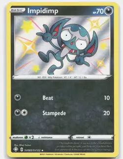 Pokemon Impidimp Shiny Holo Rare Shining Fates SV083/SV122 NM Trading Card TCG - Image 1