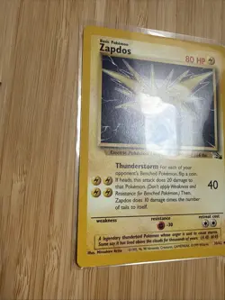 Pokemon TCG Zapdos Fossil Card 30/62 Unlimited Rare, Non-Holo NM - Image 3