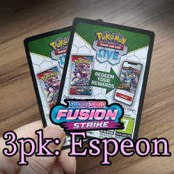 1x Sword & Shield 3PK ESPEON FUSION STRIKE - Pokemon TCG Online Code Card - Image 1