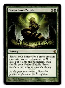 Green Sun's Zenith R Mirrodin Besieged 81 LP Magic The Gathering Trading Card - Image 1