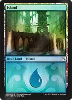 1x Island - Ravnica Weekend - (A01/010) - Foil NM-Mint, English Unique & Misc Pr - Image 1