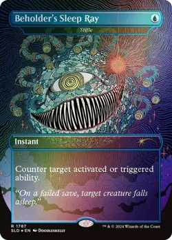 1x Beholder's Sleep Ray (Stifle) ~~ Borderless - Foil NM-Mint, English Secret La - Image 1