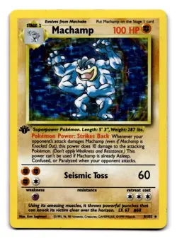 Machamp 1st Edition Holo Holo Rare Deck Exclusives 008/102 LP 1999 Pokemon TCG - Image 1