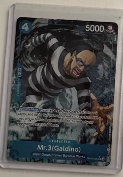 Bandai One Piece Card Game OP01 Character Card Mr. 3 Galdino AA OP16-056 - Image 1