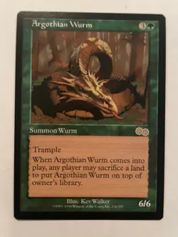 Argothian Wurm 236 Rare Urza's Saga Magic: The Gathering Near Mint - Image 1