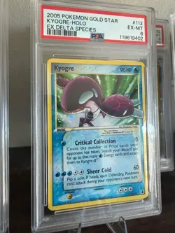 2005 POKEMON EX DELTA SPECIES GOLD STAR KYOGRE #112 HOLO PSA 6 - Image 2