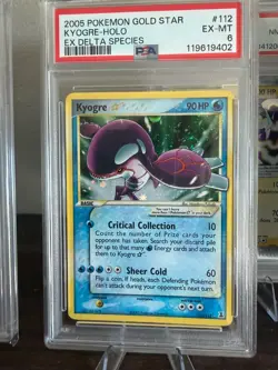 2005 POKEMON EX DELTA SPECIES GOLD STAR KYOGRE #112 HOLO PSA 6 - Image 3