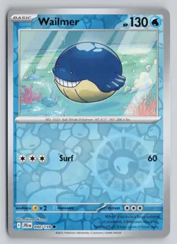 WAILMER 040/159 COMMON JOURNEY TOGETHER POKEMON REVERSE HOLO NM - Image 1