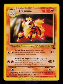 Pokemon Card Arcanine 6 Wizards Black Star Vintage WOTC Promo LP 2000 - Image 1