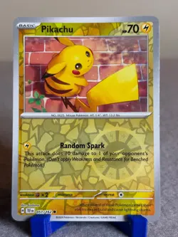 Pikachu 051/162 Common Temporal Forces Pokemon Reverse Holo Lightly Played - Image 1