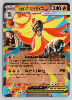 MEGA PYROAR EX 015/086 HOLO DOUBLE RARE CHAOS RISING POKEMON NM - Image 1