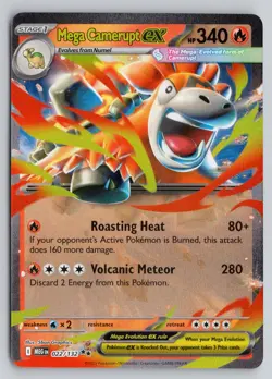 MEGA CAMERUPT EX 022/132 DOUBLE RARE MEGA EVOLUTION POKEMON HOLO NM - Image 1