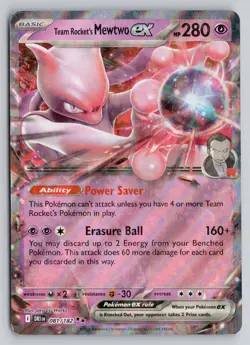 TEAM ROCKET'S MEWTWO EX 081/182 DOUBLE RARE DESTINED RIVALS POKEMON HOLO NM - Image 1