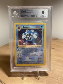 Pokemon Quappo Holo 1. Edition Base Set German BGS 9 Mint Strong Subgrades PSA - Image 1