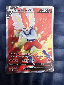 Pokemon TCG Cinderace V (Full Art) 178/192 Rebel Clash Ultra Rare Near Mint NM - Image 1