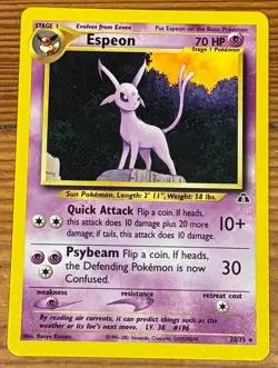 Espeon 20/75 Rare Neo Discovery Pokemon Card - Image 1