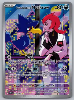 Team Rocket's Murkrow Holo Illustration Rare SV10: Destined Rivals 200/182 NM - Image 1