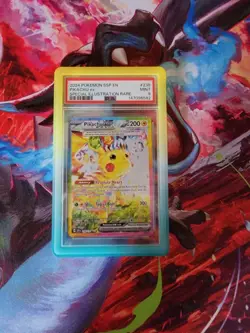 Pokemon Surging Sparks Pikachu EX Card 2024 SIR, 238/191, PSA 9 Mint Guard Incl - Image 1