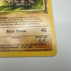 Graveler Pokemon Card 1st Edition Fossil Set 37/62 Uncommon TCG 1999 WOTC - Image 4