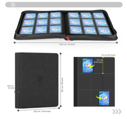 9 Pocket Trading Card Zip Binder, 360 Cards, Premium Exo-Tec Album Mater - Image 4