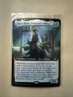 MTG Light Paws, Emperor’s Voice NEO 439 R NM FOIL Extended Art - Image 2
