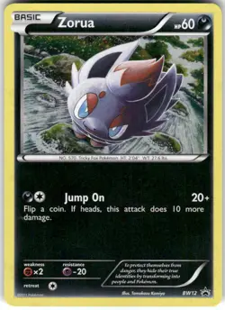 Zorua BW12 Holo Promo Black And White Promo Pokemon Moderately Played - Image 1