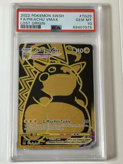 Pikachu VMAX Secret Holo Ultra Rare TG29/TG30 Lost Origin PSA 10 English - Image 1