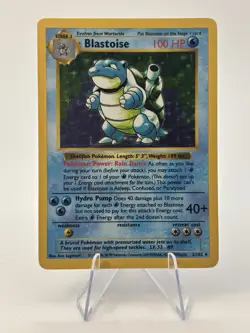 Pokemon Blastoise Holo Rare Shadowless Base Set 2/102 WOTC Vintage - Image 1