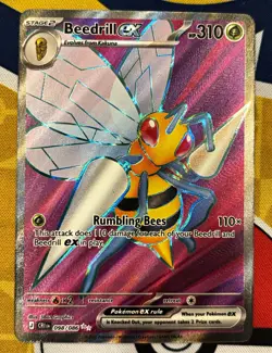 POKEMON CO. BEEDRILL EX CRIMSON INVASION 098/086 SECRET RARE HOLO ENG ST2 HP310 - Image 1