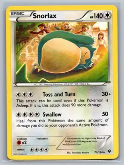 Snorlax 77/124 Rare Fates Collide Pokemon Lightly Played - Image 1