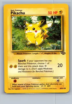 Pikachu 60/64 Common Jungle Pokemon Unlimited Lightly Played - Image 1