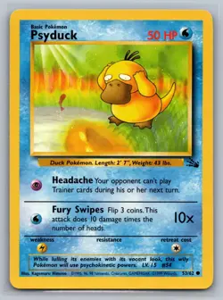 Psyduck 53/62 Common Fossil Pokemon Unlimited Near Mint - Image 1
