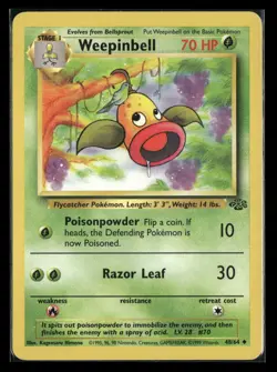 Weepinbell 48/64 Uncommon Jungle Pokemon Unlimited Lightly Played - Image 1