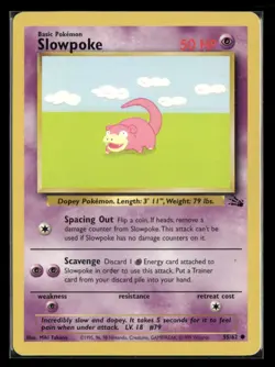 Slowpoke 55/62 Common Fossil Pokemon Unlimited Lightly Played - Image 1